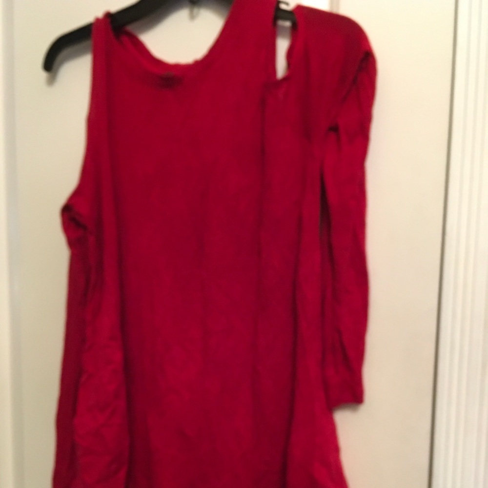 Red Women's  cold shoulder Sleeve Top - Classic, pretty. Never worn.